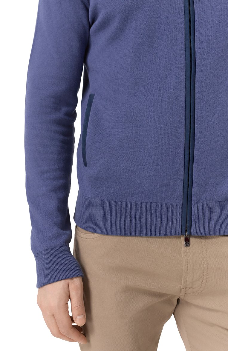Мужской кардиган из хлопка и льна CORNELIANI синего цвета, арт. 25M590-2525175 | Фото 5 (Рукава: Длинные; Длина (для топов): Стандартные; Материал внешний: Лен, Хлопок; Мужское Кросс-КТ: Кардиган-одежда; Стили: Кэжуэл; Застежка: Молния; Автоматизация состава: Проставлено; Автоматизация ТО: Проставлено)