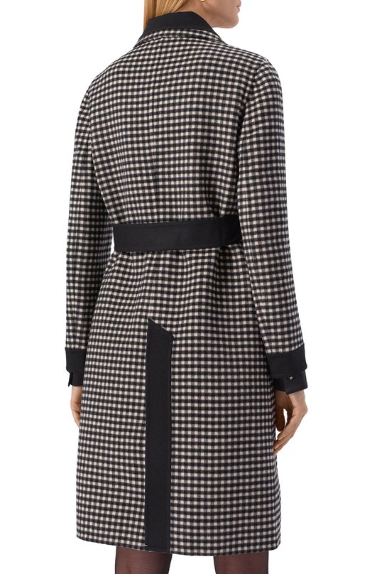 Шерстяное пальто Valentino 7B3CA7S09F1 Чёрно-белый  7B3CA7S09F1 Фото 4