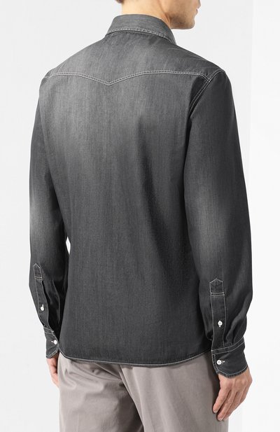 Джинсовая рубашка BRUNELLO CUCINELLI, арт. ML6304008, фото 4