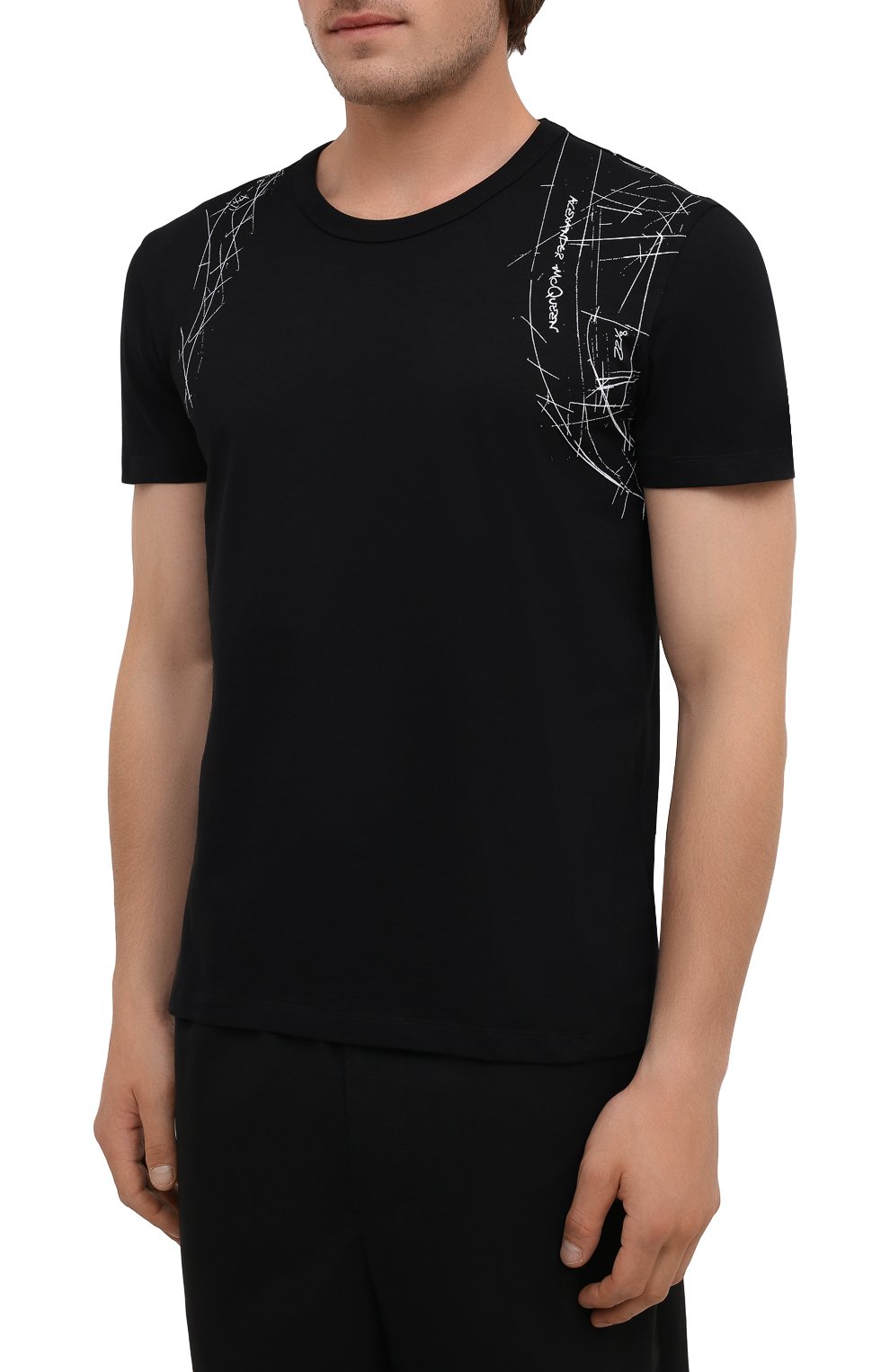 Хлопковая футболка ALEXANDER MCQUEEN, арт. 666622/QRZ6A, фото 3