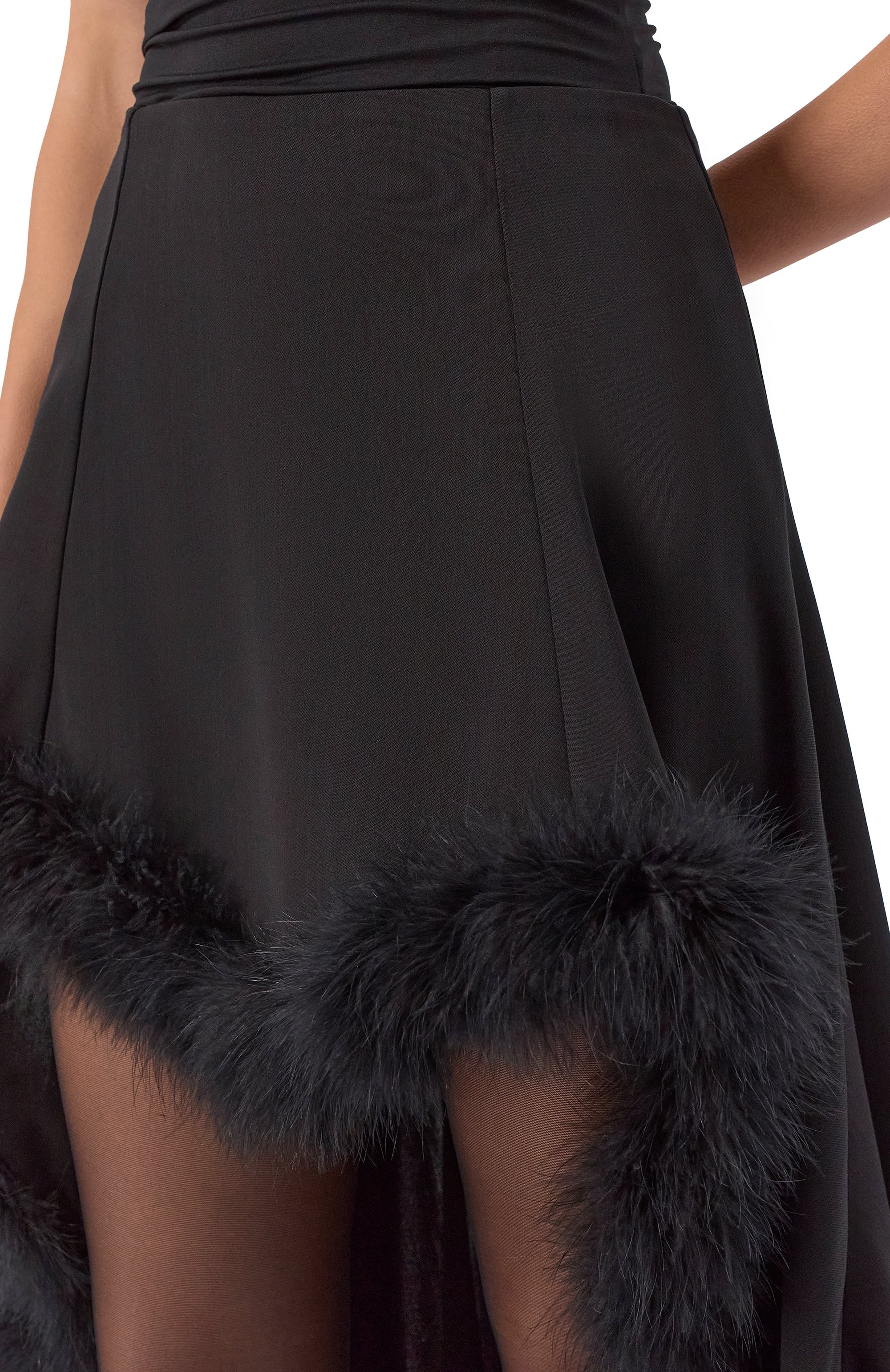 Юбка с отделкой перьями MUGLER, арт. 25F1JU0575196, фото 5