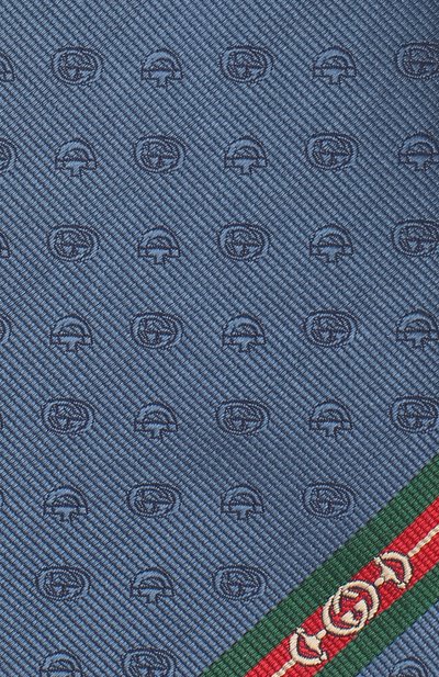 Шелковый галстук GUCCI синего цвета по цене 28800 руб., арт. 624057/4E002, фото 3 Шелковый галстук GUCCI, арт. 624057/4E002, фото 3