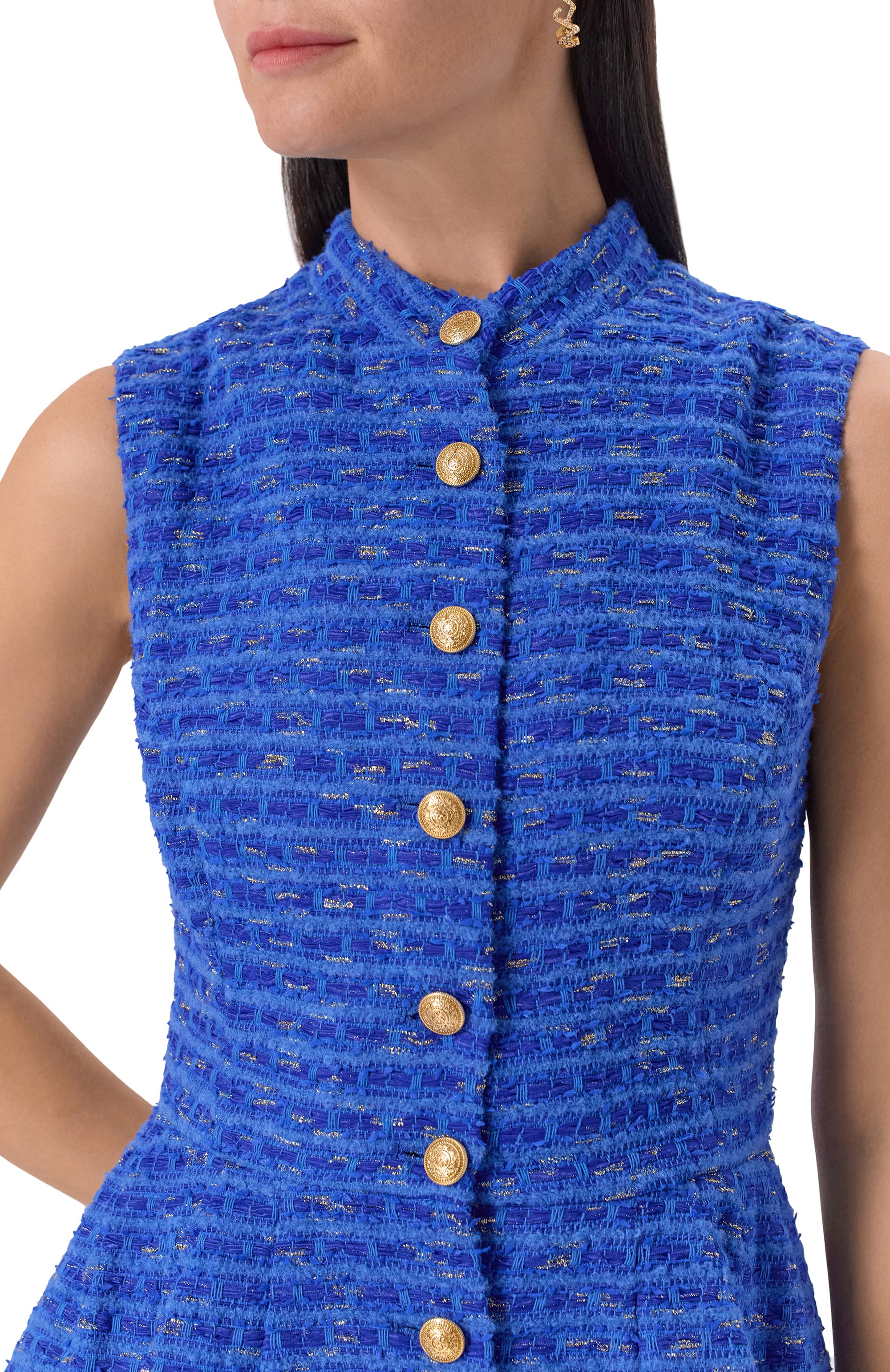 Твидовое платье OLOLOL синего цвета по цене 89000 руб., арт. OLD308/8883.404/S25, фото 5 Твидовое платье OLOLOL, арт. OLD308/8883.404/S25, фото 5