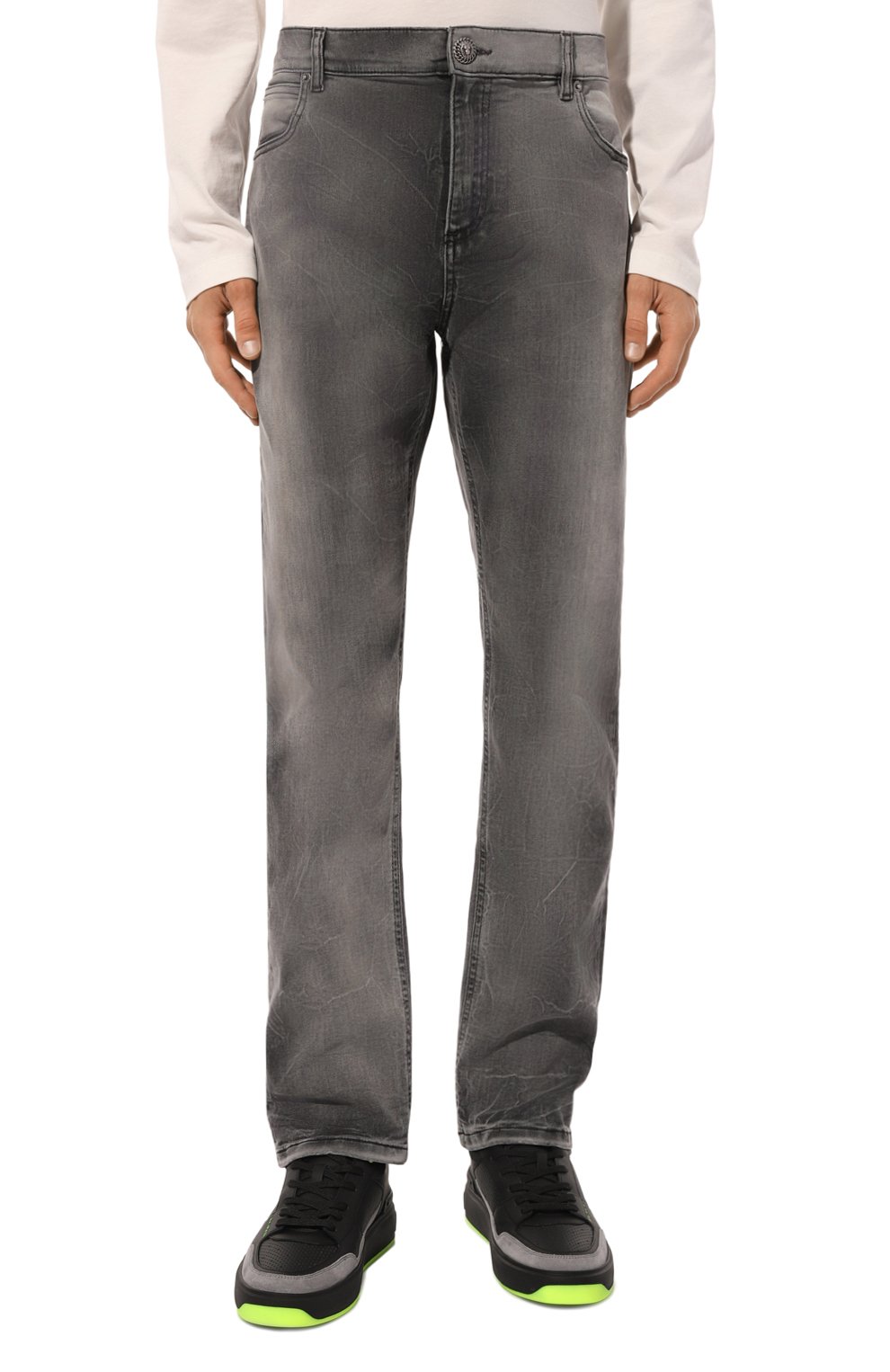 Джинсы BALMAIN серого цвета по цене 83050 руб., арт. DH1MI043/DE73, фото 3 Джинсы BALMAIN, арт. DH1MI043/DE73, фото 3