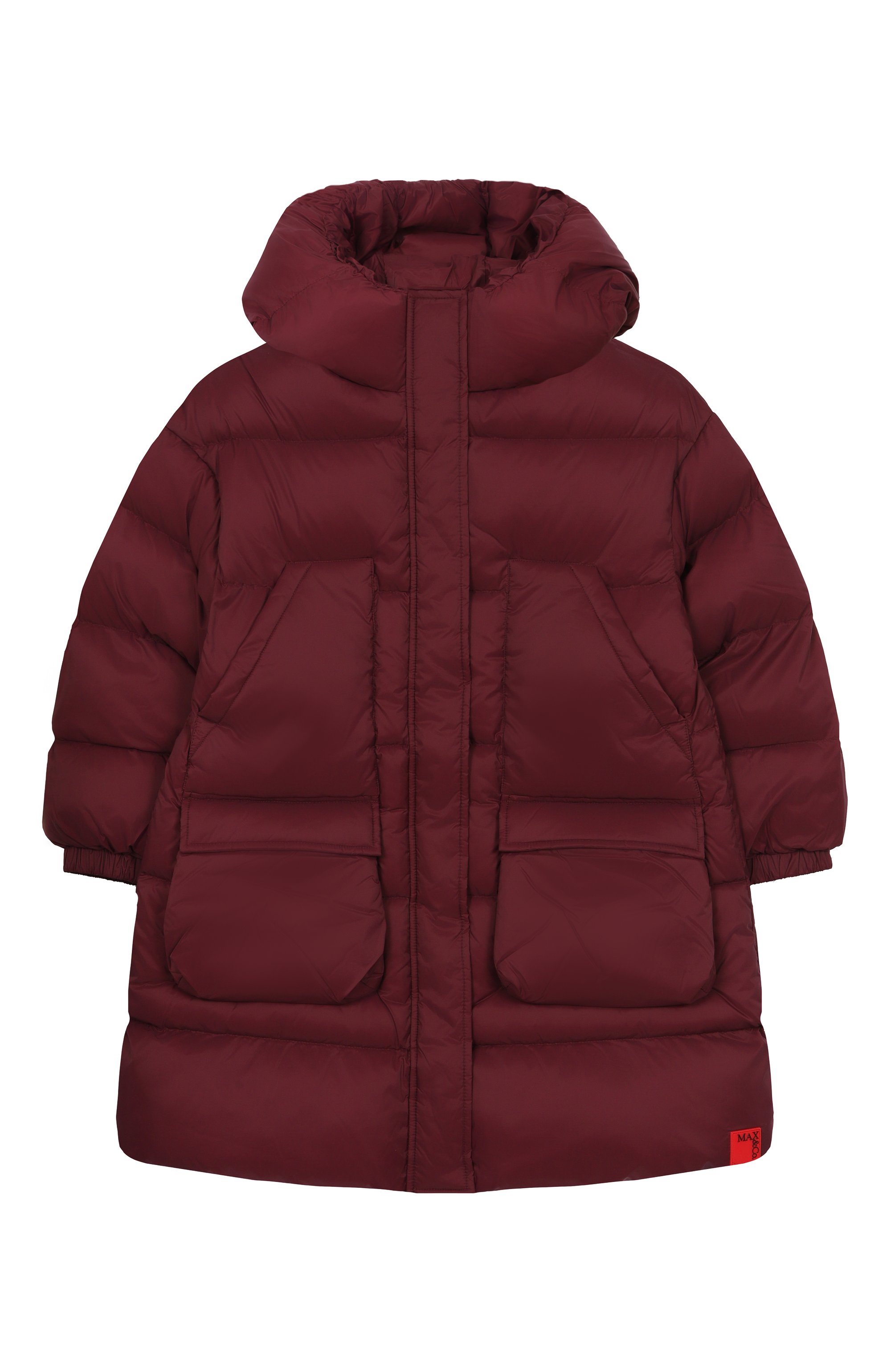 Утепленное пальто MAX&CO бордового цвета по цене 37150 руб., арт. MX0228-MX099, фото 1 Утепленное пальто MAX&CO, арт. MX0228-MX099, фото 1
