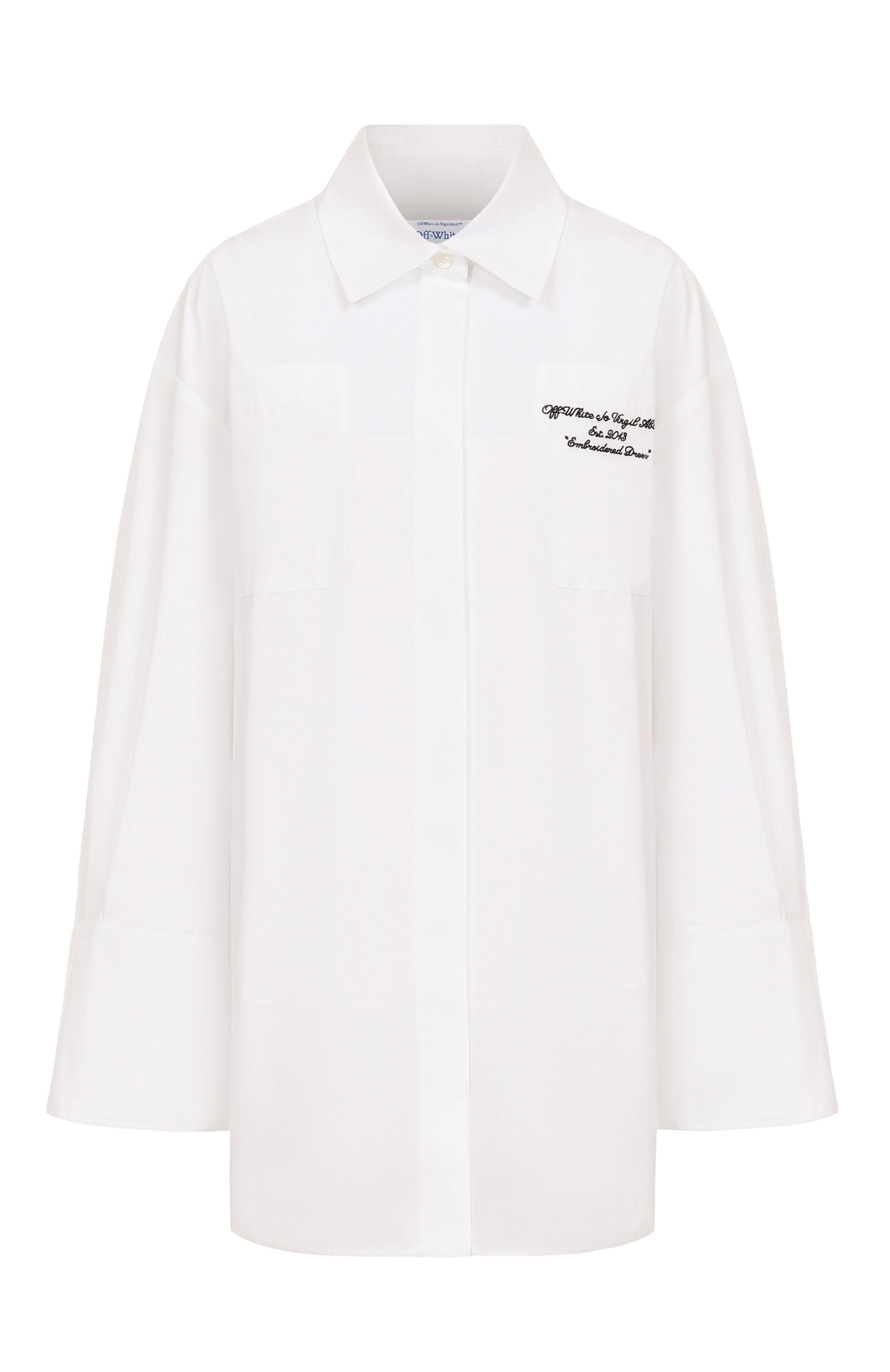 Хлопковое платье-рубашка OFF-WHITE, арт. 0WDG009S25FAB0010110, фото 1