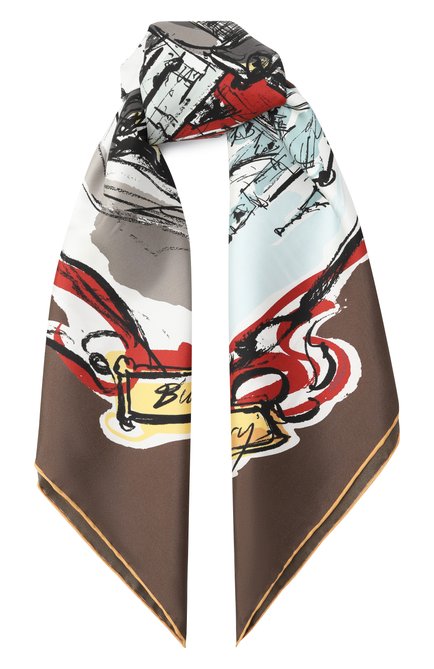 Женский шелковый платок BURBERRY коричневого цвета по цене 0 руб., арт. 8102077 | Фото 1