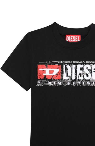 Хлопковая футболка DIESEL черного цвета по цене 9680 руб., арт. J02976/00YI9, фото 3 Хлопковая футболка DIESEL, арт. J02976/00YI9, фото 3