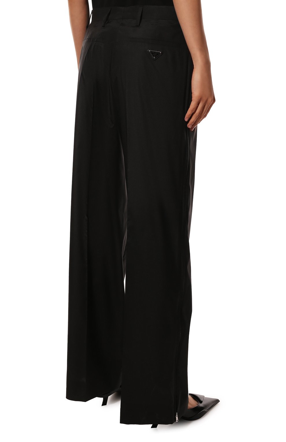 Шелковые брюки PRADA, арт. P286F-10GP-F0002-221, фото 4