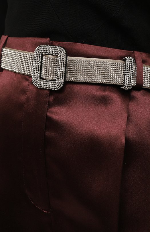 Ремень с отделкой стразами Benedetta Bruzziches Серебряный, фото 2