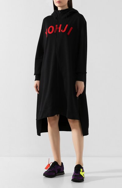 Хлопковое платье Y-3 черного цвета по цене 25250 руб., арт. FJ0317/W, фото 3 Хлопковое платье Y-3, арт. FJ0317/W, фото 3