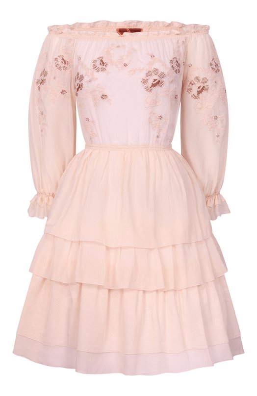 Платье из хлопка и шелка Ermanno Scervino D484Q621XYR Розовый D484Q621XYR