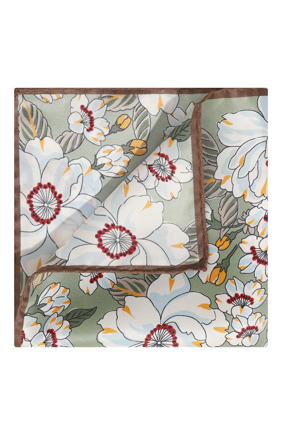 Шелковый платок ALTEA светло-зеленого цвета по цене 5645 руб., арт. 2358405, фото 1 Шелковый платок ALTEA, арт. 2358405, фото 1