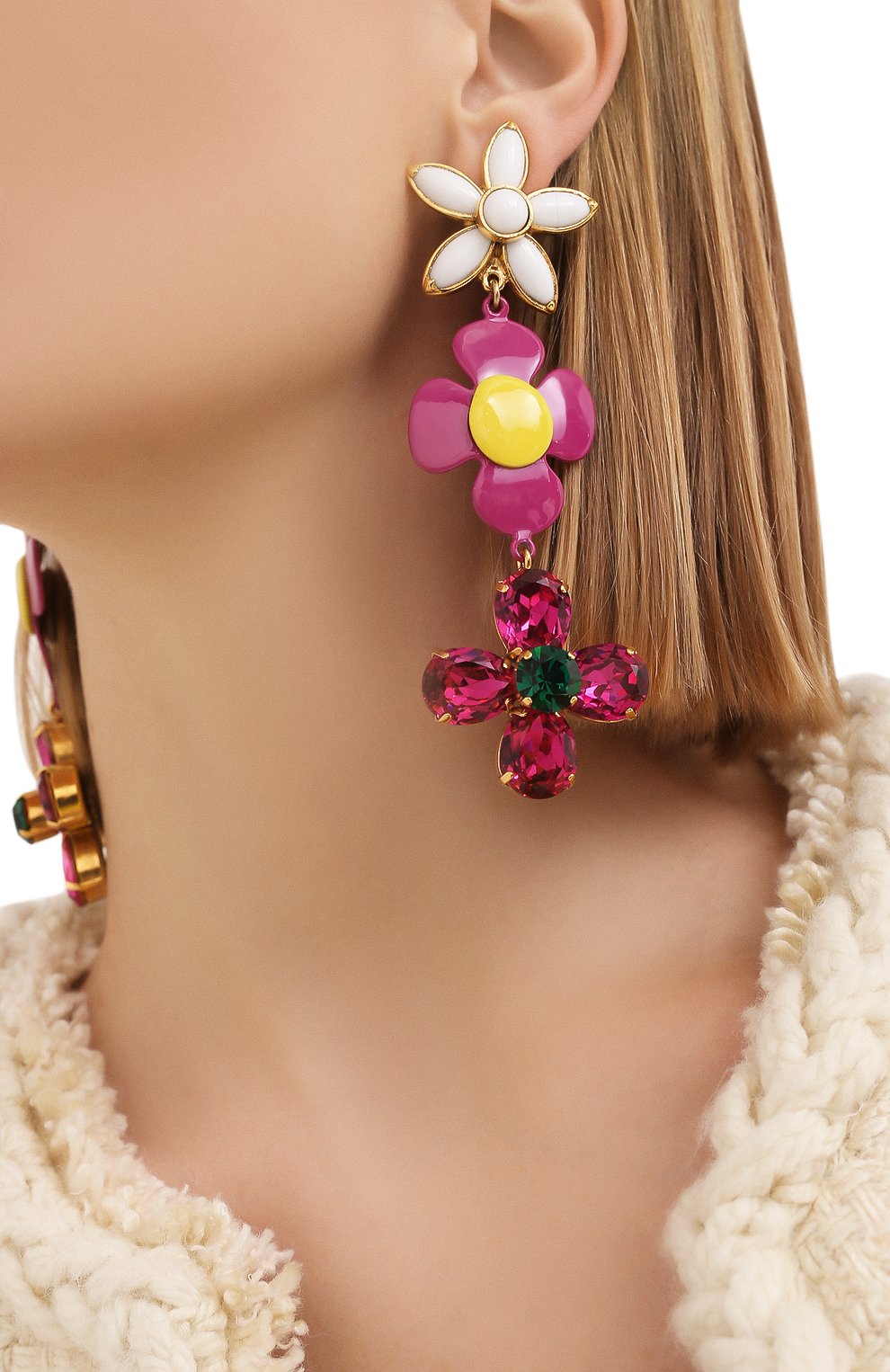 Клипсы SAINT LAURENT фуксия цвета по цене 105500 руб., арт. 651115/Y1ERV, фото 2 Клипсы SAINT LAURENT, арт. 651115/Y1ERV, фото 2