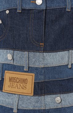 Женское джинсовое платье M05CH1NO JEANS голубого цвета, арт. A0402/3735 | Фото 5 (Кросс-КТ: Деним; Длина Ж (юбки, платья, шорты): Мини; Случай: Повседневный; Материал сплава: Проставлено; Материал внешний: Хлопок, Деним; Драгоценные камни: Проставлено; Женское Кросс-КТ: Платье-одежда; Стили: Кэжуэл)