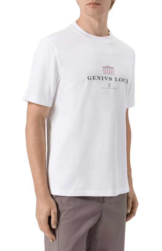 Хлопковая футболка Brunello Cucinelli M0B138520 Белый  M0B138520 Фото 3