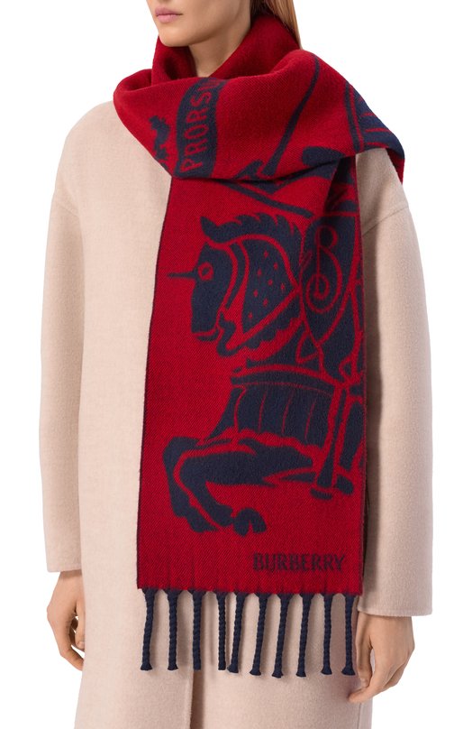 Шерстяной шарф Burberry 8117907 Красный  8117907 Фото 2