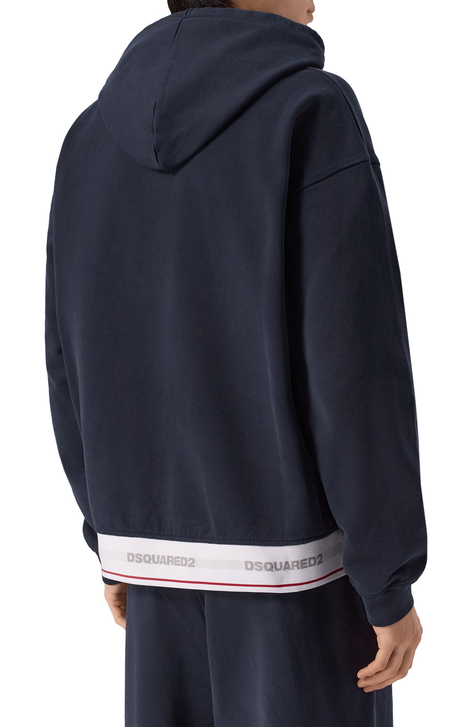 Хлопковое худи DSQUARED2 темно-синего цвета по цене 59350 руб., арт. S71GU0768/D25028, фото 4 Хлопковое худи DSQUARED2, арт. S71GU0768/D25028, фото 4