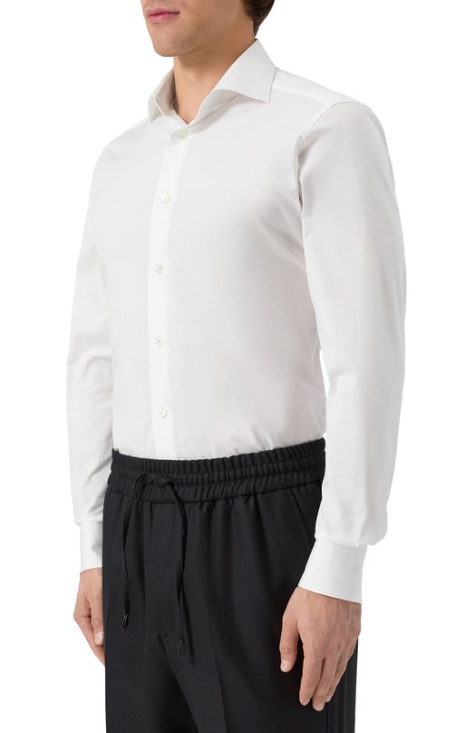 Хлопковая сорочка Zegna 9MS0BA/R904100A9 Белый  9MS0BA/R904100A9 Фото 3