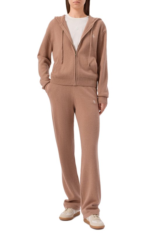 Кардиган из кашемира и шерсти Sporty and Rich CA00264302BE02 Бежевый  CA00264302BE02 Фото 2