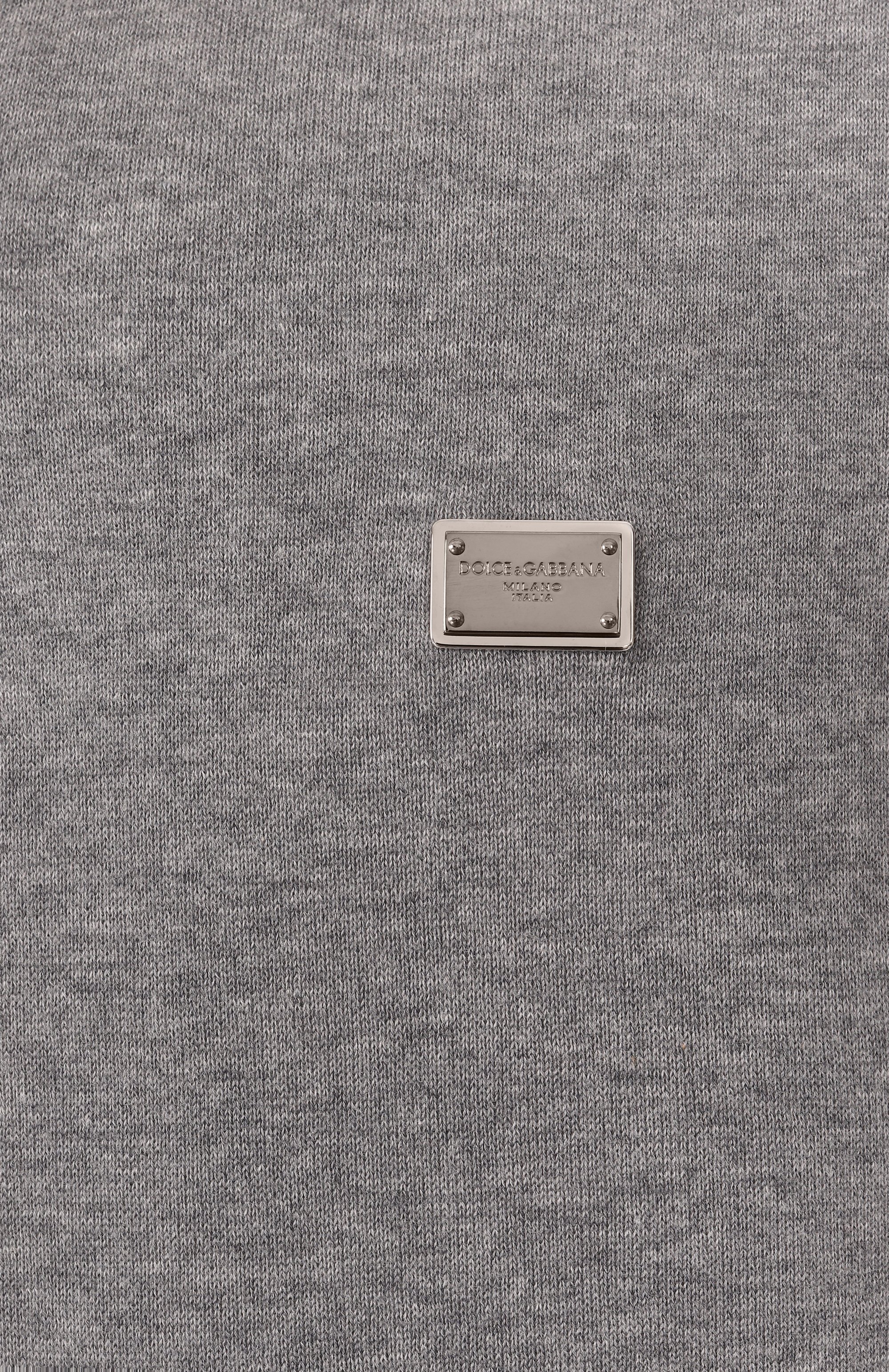 Хлопковый джемпер DOLCE & GABBANA серого цвета по цене 95050 руб., арт. GXX03T/JBCE9, фото 6 Хлопковый джемпер DOLCE & GABBANA, арт. GXX03T/JBCE9, фото 6