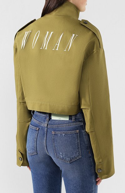 Хлопковая куртка OFF-WHITE хаки цвета по цене 71900 руб., арт. 0WEA112S19C920764301, фото 4 Хлопковая куртка OFF-WHITE, арт. 0WEA112S19C920764301, фото 4