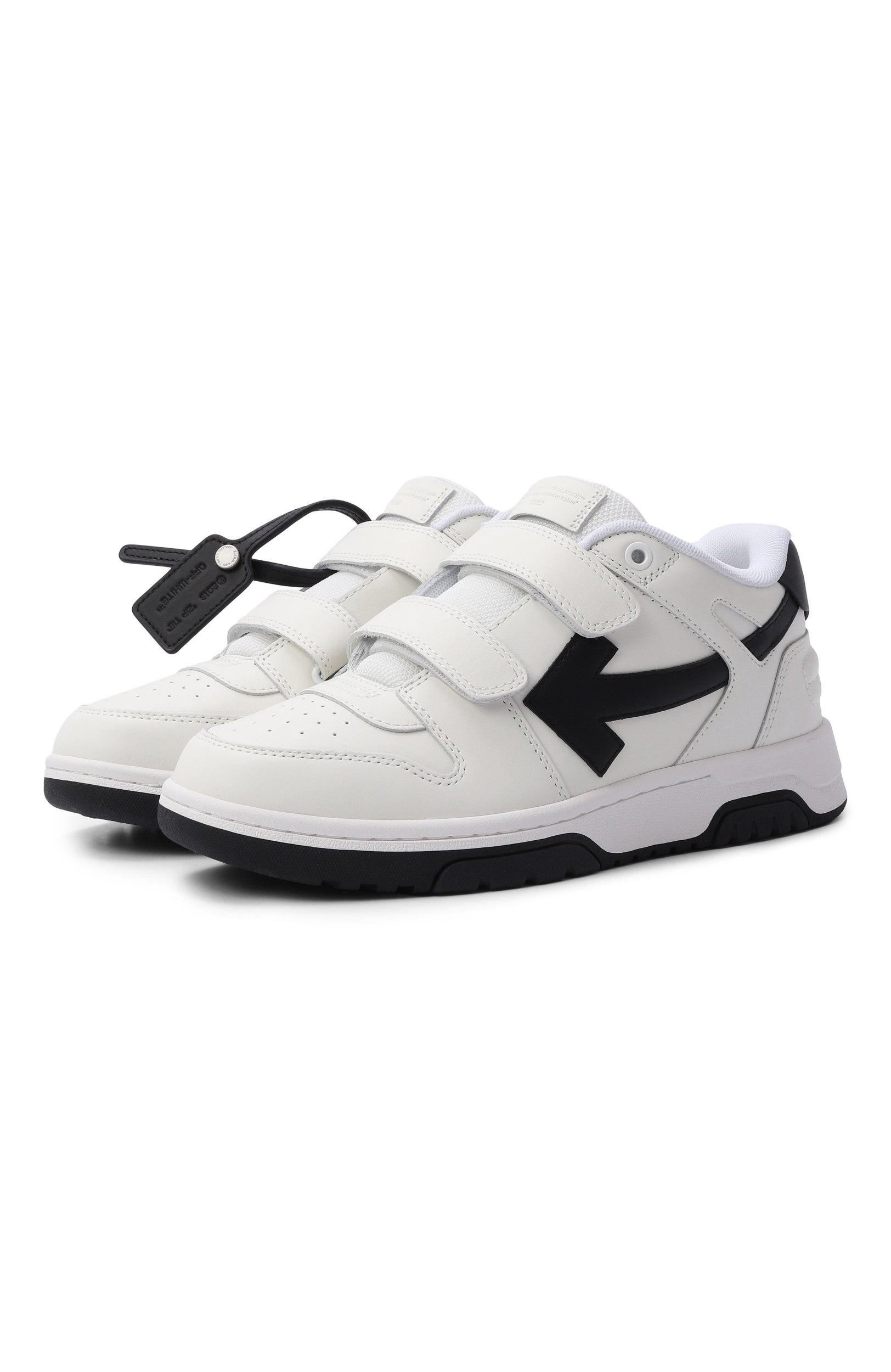 Комбинированные кеды out of office OFF-WHITE белого цвета по цене 47800 руб., арт. 0BIA008C99LEA002_001, фото 1 Комбинированные кеды out of office OFF-WHITE, арт. 0BIA008C99LEA002_001, фото 1
