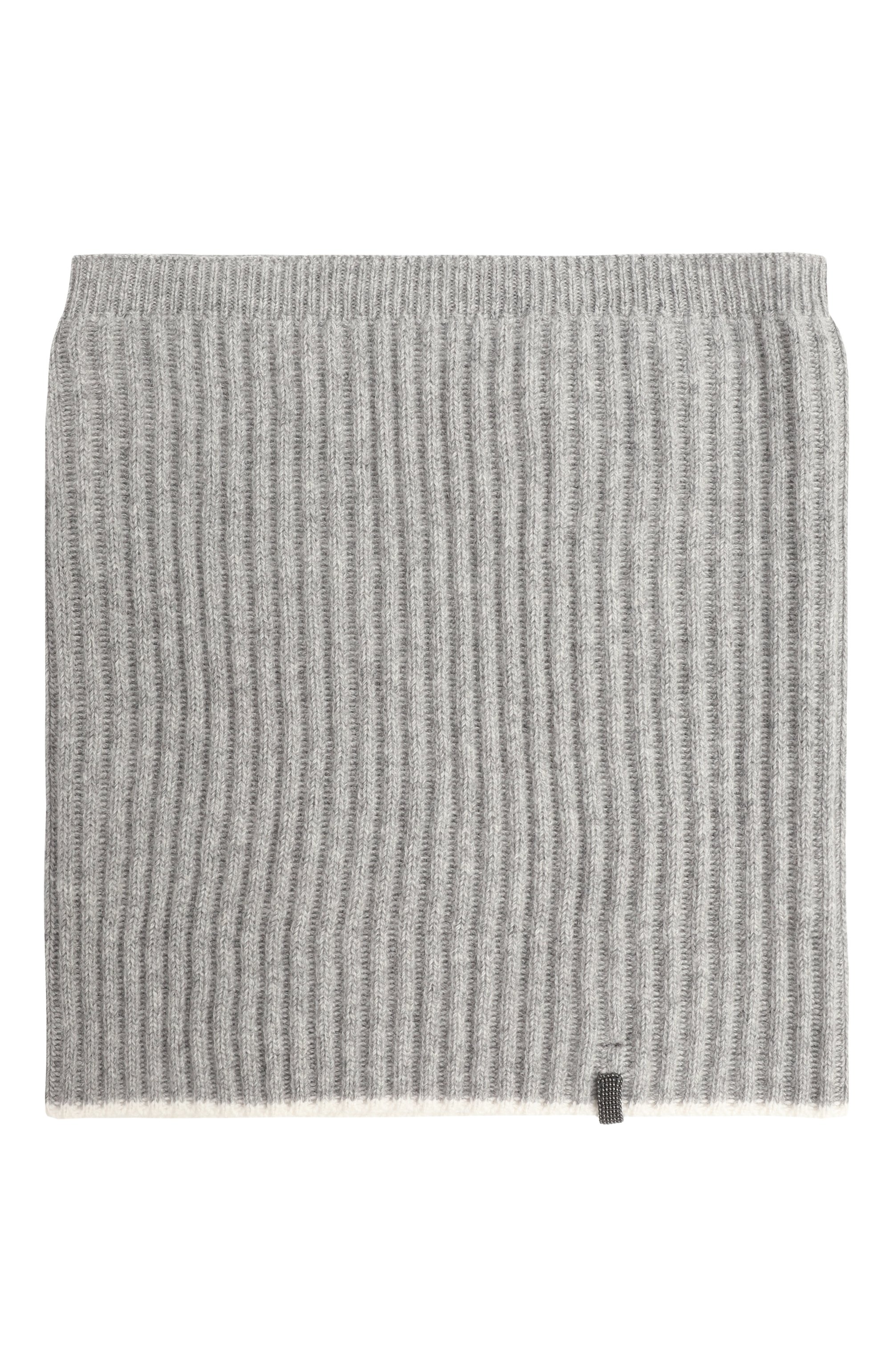 Кашемировый шарф-снуд BRUNELLO CUCINELLI серого цвета по цене 17850 руб., арт. B12M73469B, фото 3 Кашемировый шарф-снуд BRUNELLO CUCINELLI, арт. B12M73469B, фото 3