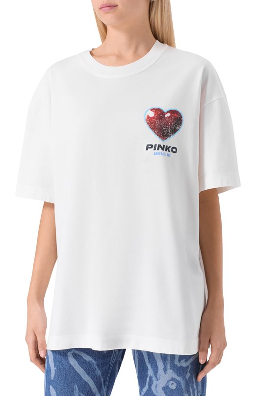 Хлопковая футболка Pinko 105538/A2TJ Белый  105538/A2TJ Фото 3