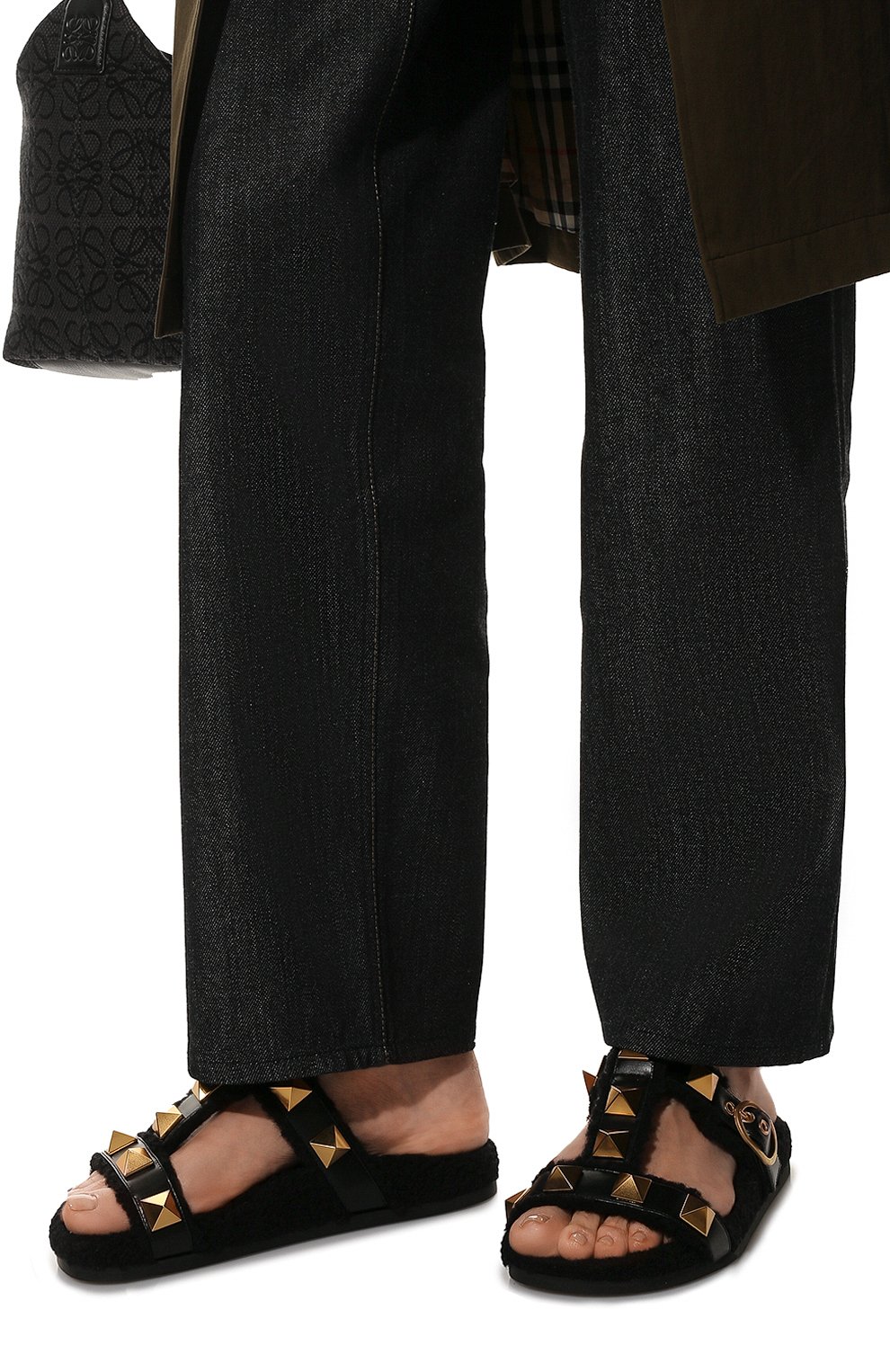 Кожаные шлепанцы roman stud VALENTINO, арт. WW2S0CT4/ZLM, фото 3