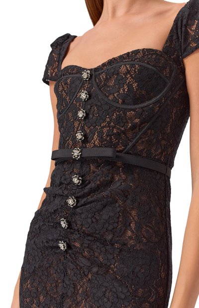 Платье из хлопка и вискозы SELF-PORTRAIT, арт. RS26173MAB, фото 4