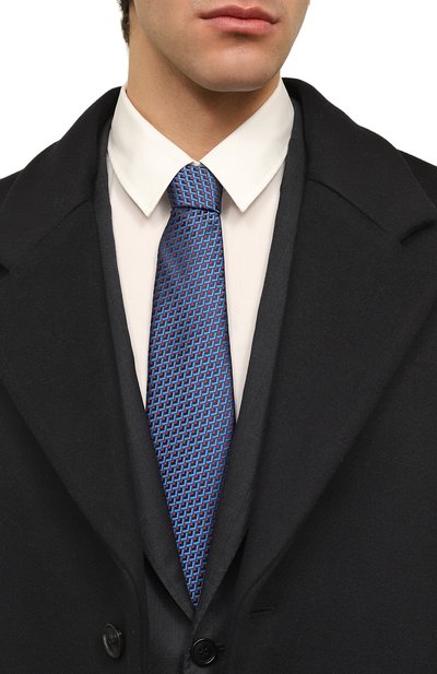 Шелковый галстук ZILLI синего цвета по цене 32350 руб., арт. 55009, фото 2 Шелковый галстук ZILLI, арт. 55009, фото 2