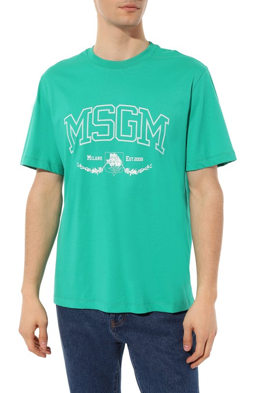 

Хлопковая футболка MSGM, Зелёный