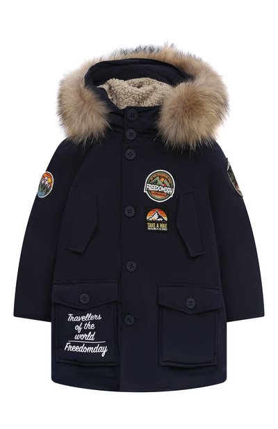 Пуховая парка FREEDOMDAY темно-синего цвета по цене 37950 руб., арт. IFRJB4929AF112-RDRFP, фото 1 Пуховая парка FREEDOMDAY, арт. IFRJB4929AF112-RDRFP, фото 1