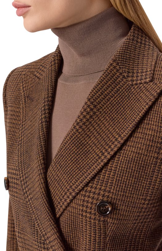 Жакет из хлопка и шерсти Max Mara ZULMA Коричневый  ZULMA Фото 5