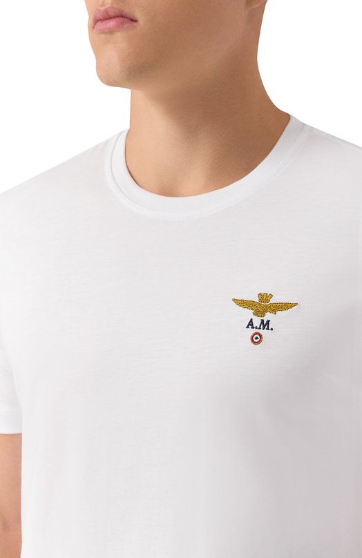 Хлопковая футболка Aeronautica Militare TS1580UJ00372 Белый  TS1580UJ00372 Фото 5