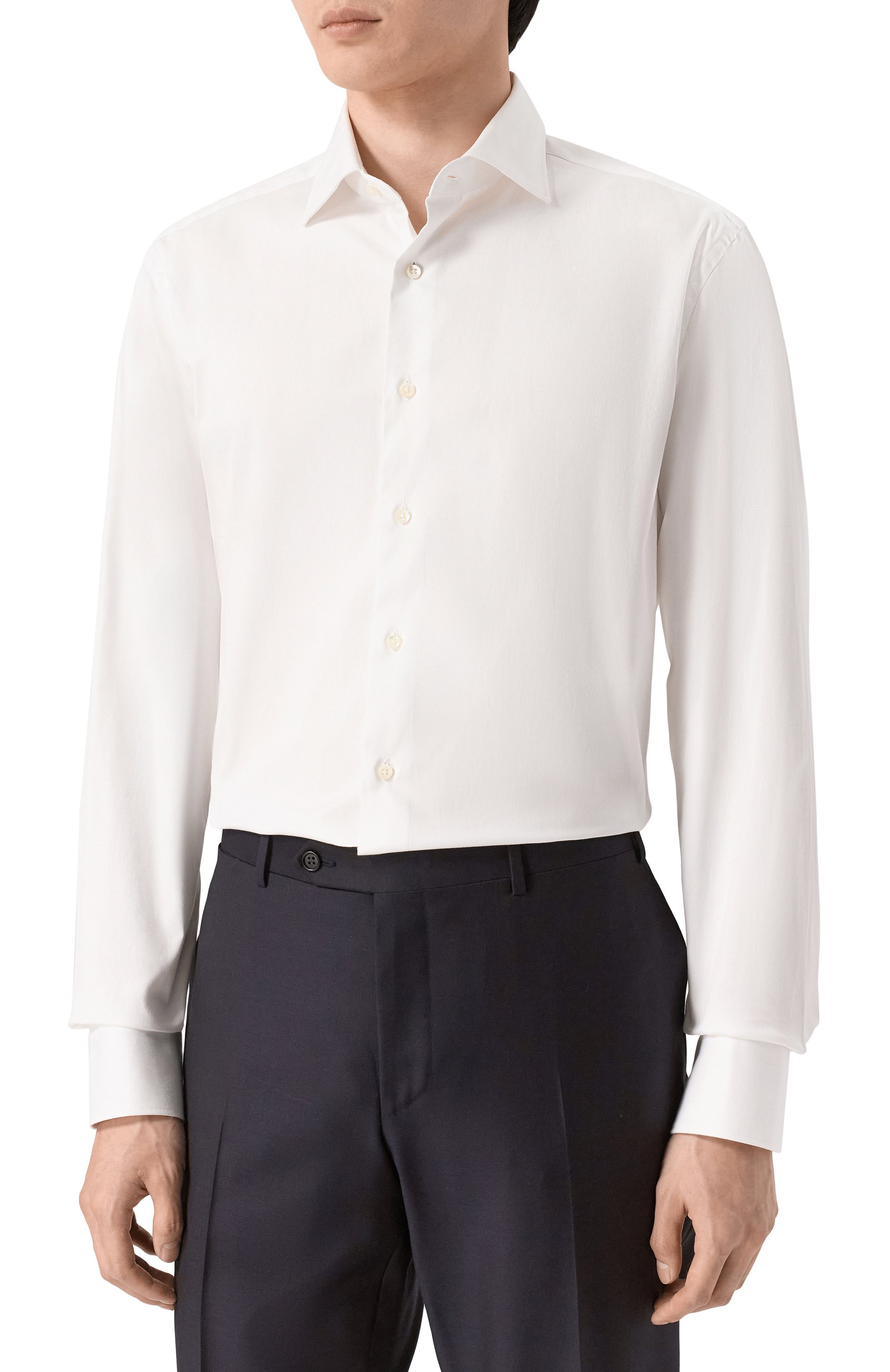 Хлопковая сорочка CANALI белого цвета по цене 33900 руб., арт. CCL7098/GD03286, фото 3 Хлопковая сорочка CANALI, арт. CCL7098/GD03286, фото 3