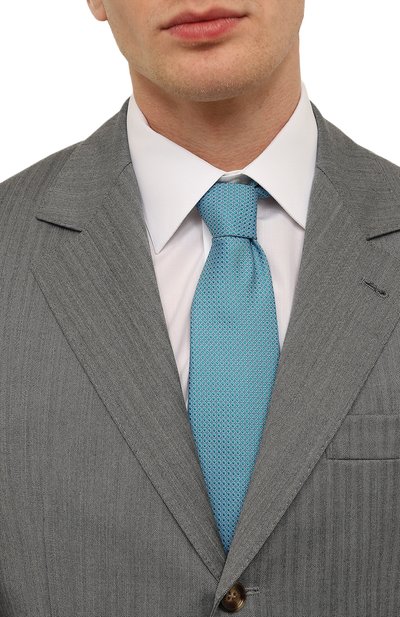 Шелковый галстук BROUBACK бирюзового цвета по цене 6810 руб., арт. TIE 8CM/SS23, фото 2 Шелковый галстук BROUBACK, арт. TIE 8CM/SS23, фото 2