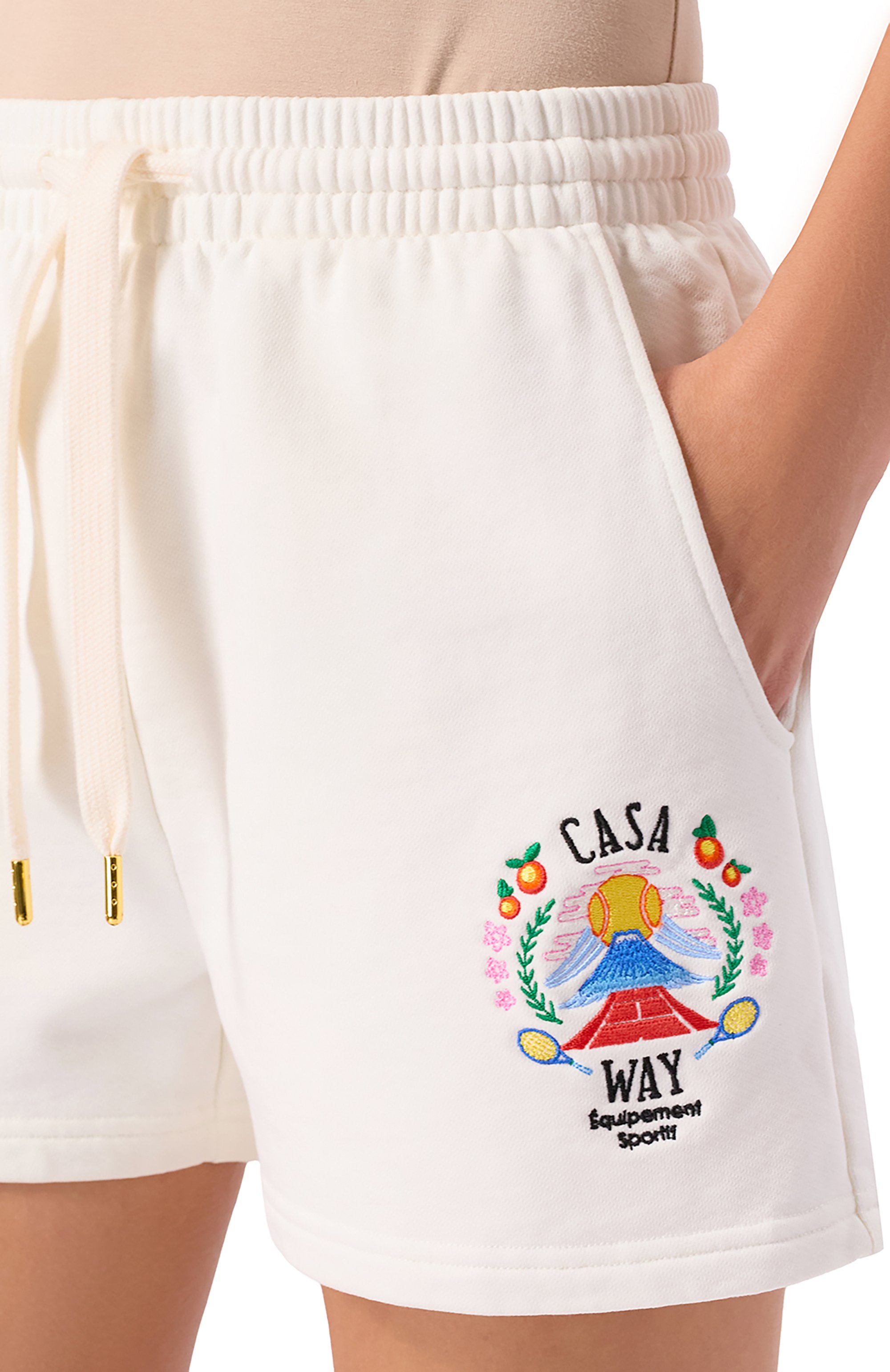 Хлопковые шорты CASABLANCA белого цвета по цене 42450 руб., арт. WPF25-JTR-186-02, фото 5 Хлопковые шорты CASABLANCA, арт. WPF25-JTR-186-02, фото 5