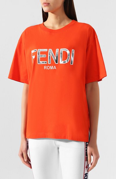 Хлопковая футболка FENDI, арт. FAF077 A6JE, фото 3