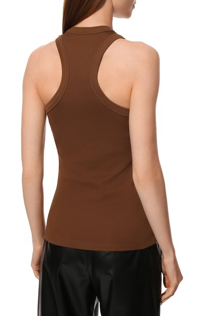 Хлопковая майка LOW CLASSIC коричневого цвета по цене 12200 руб., арт. L0W22PF_TS16BR, фото 4 Хлопковая майка LOW CLASSIC, арт. L0W22PF_TS16BR, фото 4