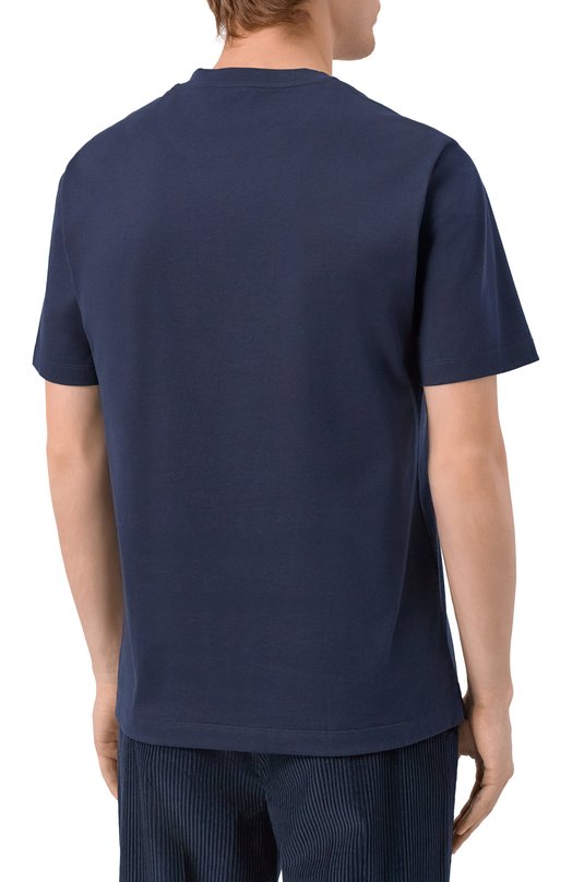 Хлопковая футболка Brioni UJSY0L/0D620 Синий  UJSY0L/0D620 Фото 4