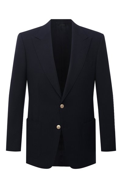 Шерстяной пиджак TOM FORD темно-синего цвета по цене 399500 руб., арт. 950R30/11HA40, фото 1 Шерстяной пиджак TOM FORD, арт. 950R30/11HA40, фото 1