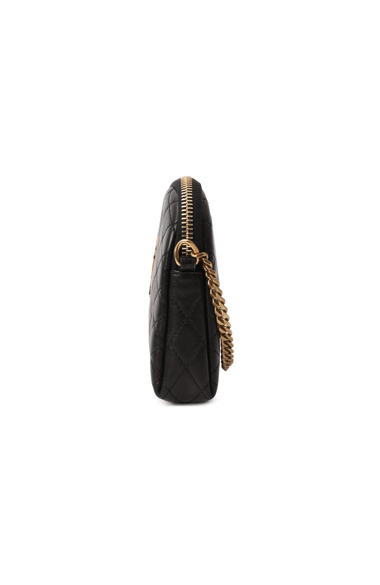 Женская сумка gaby SAINT LAURENT черного цвета, арт. 733667/1EL07 | Фото 4 (Материал: Натуральная кожа; Размер: mini; Ремень/цепочка: На ремешке; Драгоценные камни: Проставлено; Материал сплава: Проставлено)