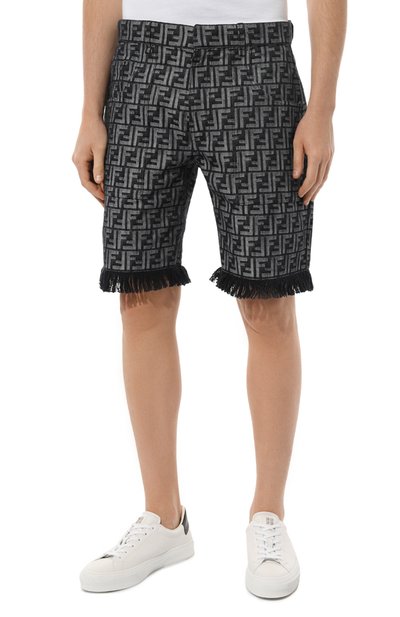 Хлопковые шорты FENDI темно-синего цвета по цене 107500 руб., арт. FLP307/AMZ3/F0ZNZ, фото 3 Хлопковые шорты FENDI, арт. FLP307/AMZ3/F0ZNZ, фото 3
