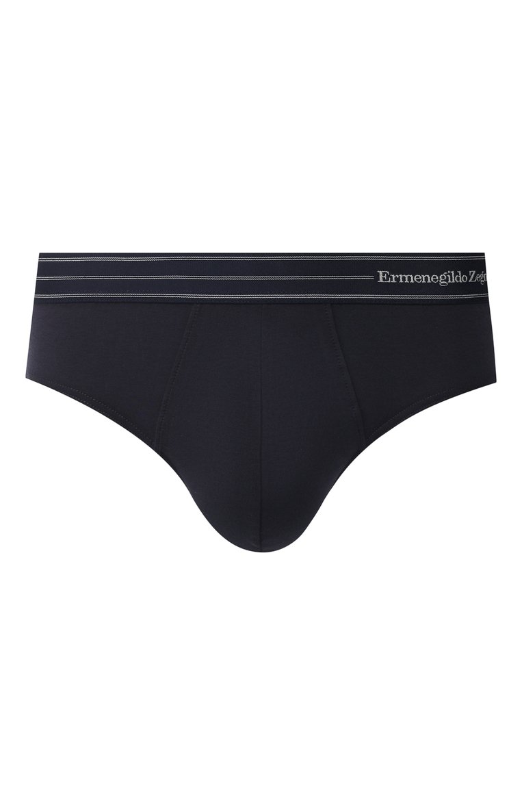 Мужские хлопковые брифы с широкой резинкой ZEGNA синего цвета, арт. N2L610010 | Фото 1 (Материал внешний: Хлопок; Статус проверки: Проверено; Кросс-КТ: бельё; Мужское Кросс-КТ: Трусы; Нос: Не проставлено; Трусы М: Брифы)