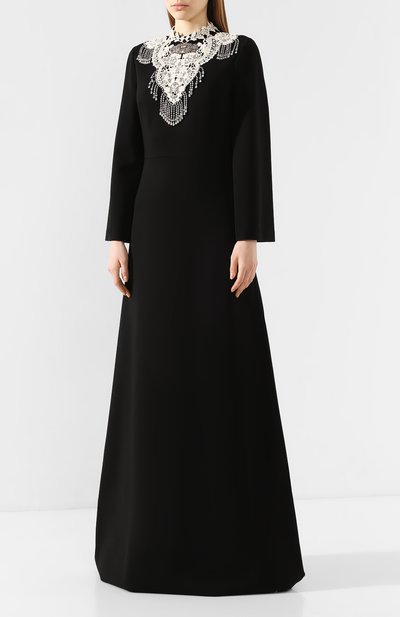 Платье-макси GUCCI черного цвета по цене 424500 руб., арт. 605062/XJB8S, фото 3 Платье-макси GUCCI, арт. 605062/XJB8S, фото 3