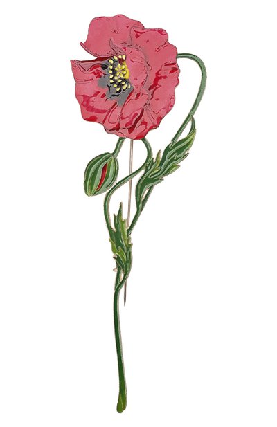 Женская брошь мак РУССКИЕ САМОЦВЕТЫ, арт. 41543