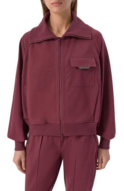 Хлопковая толстовка Brunello Cucinelli MP827SN706 Бордовый  MP827SN706 Фото 3