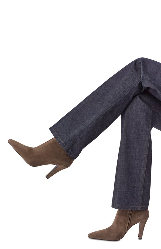 Замшевые ботильоны Jill 95 Saint Laurent 806674/27DAB Коричневый  806674/27DAB Фото 2